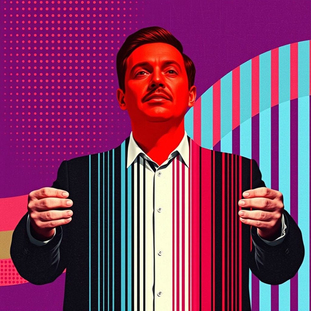 Abstract Barcodes Constructivist Art in Vibrant Colors