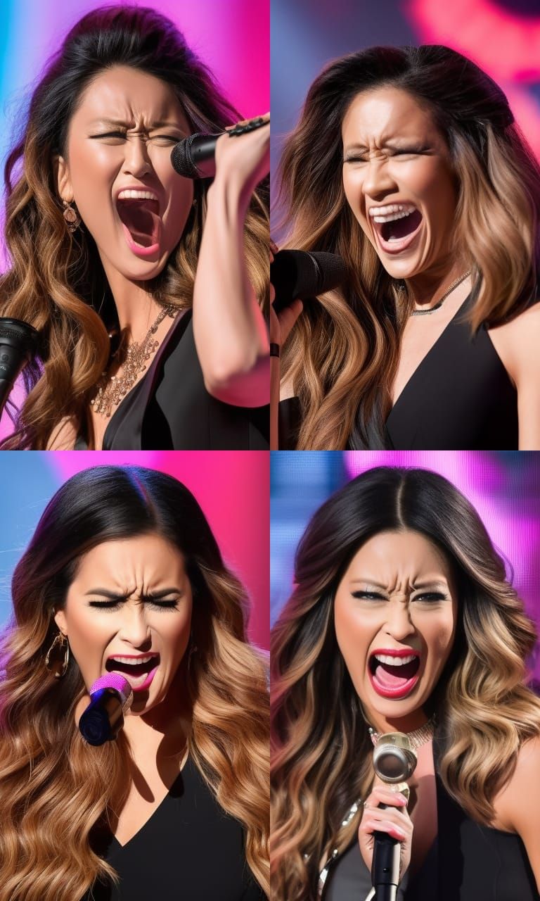 Screaming crazily into a microphone