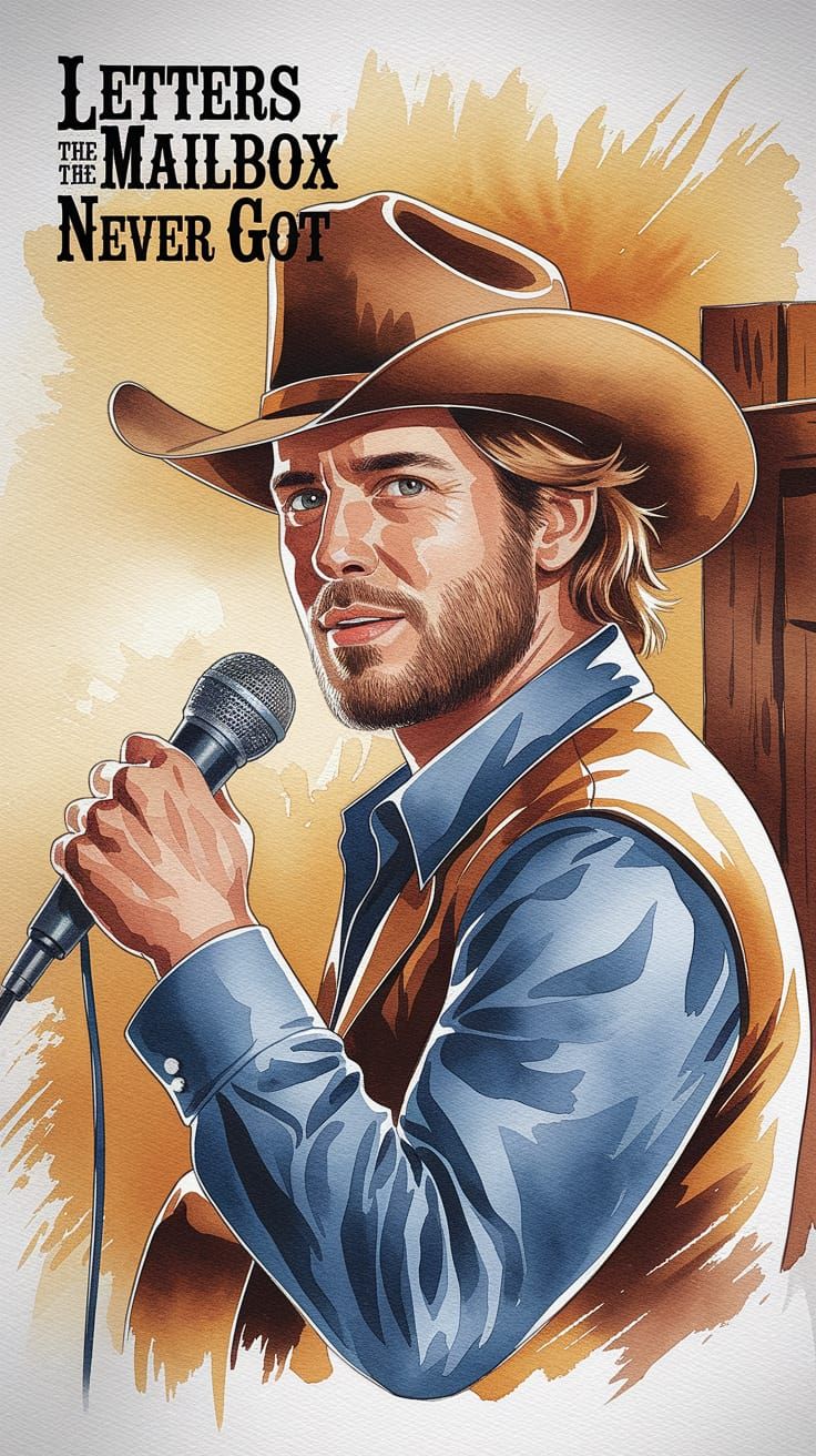 Soulful Cowboy Singer Watercolor Illustration