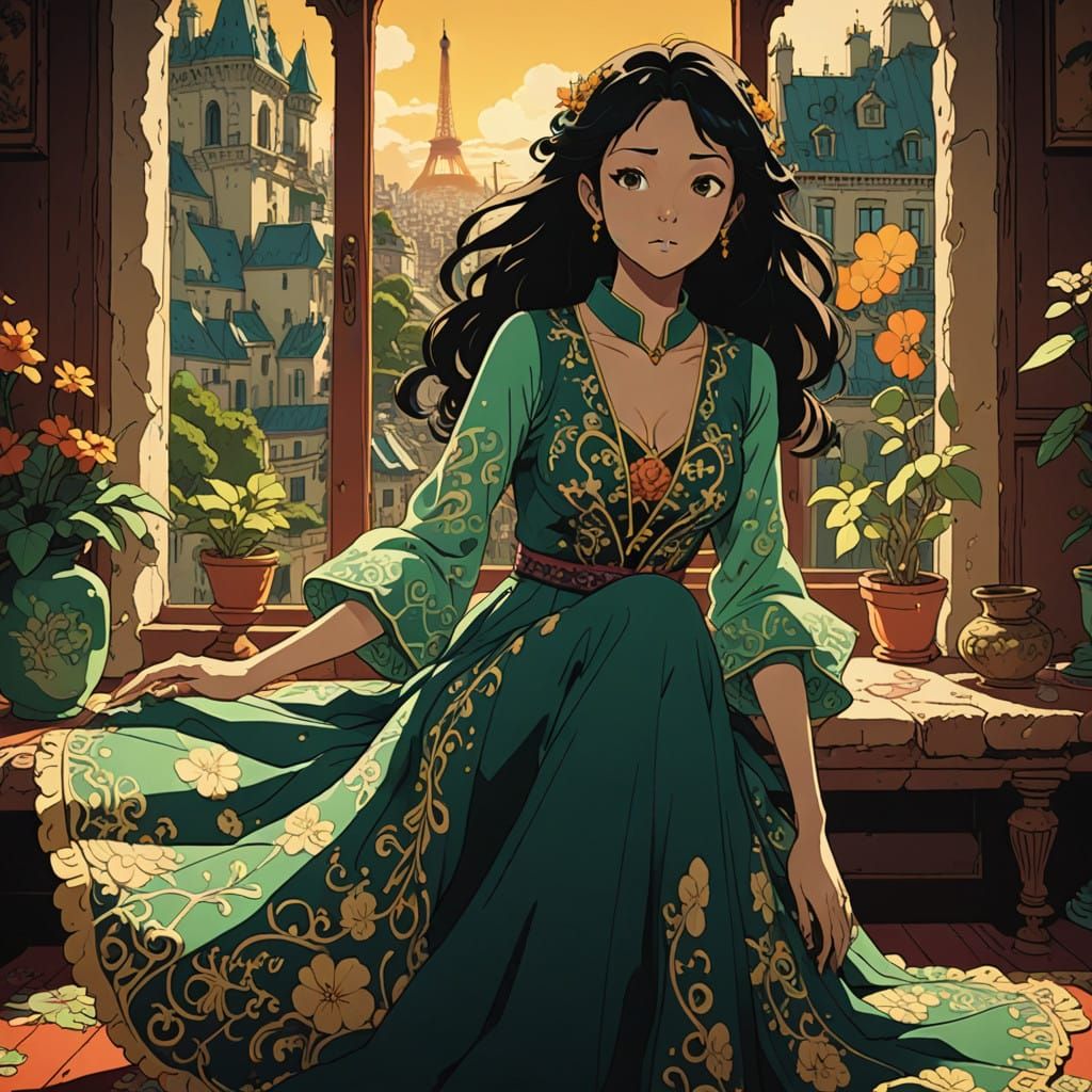 Esmeralda in Elegant Gothic Regalia