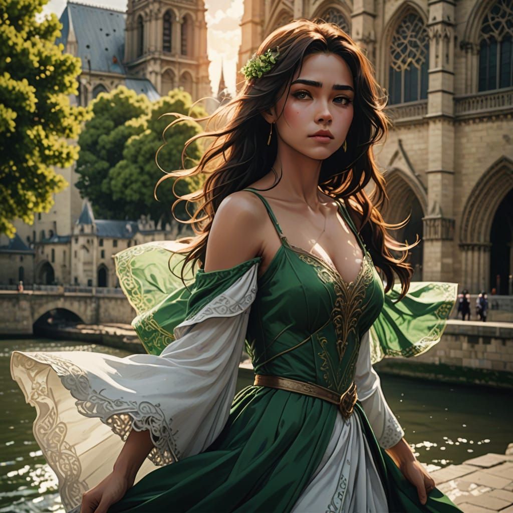 Esmeralda in 15th Century Paris, Inspired by Anime
