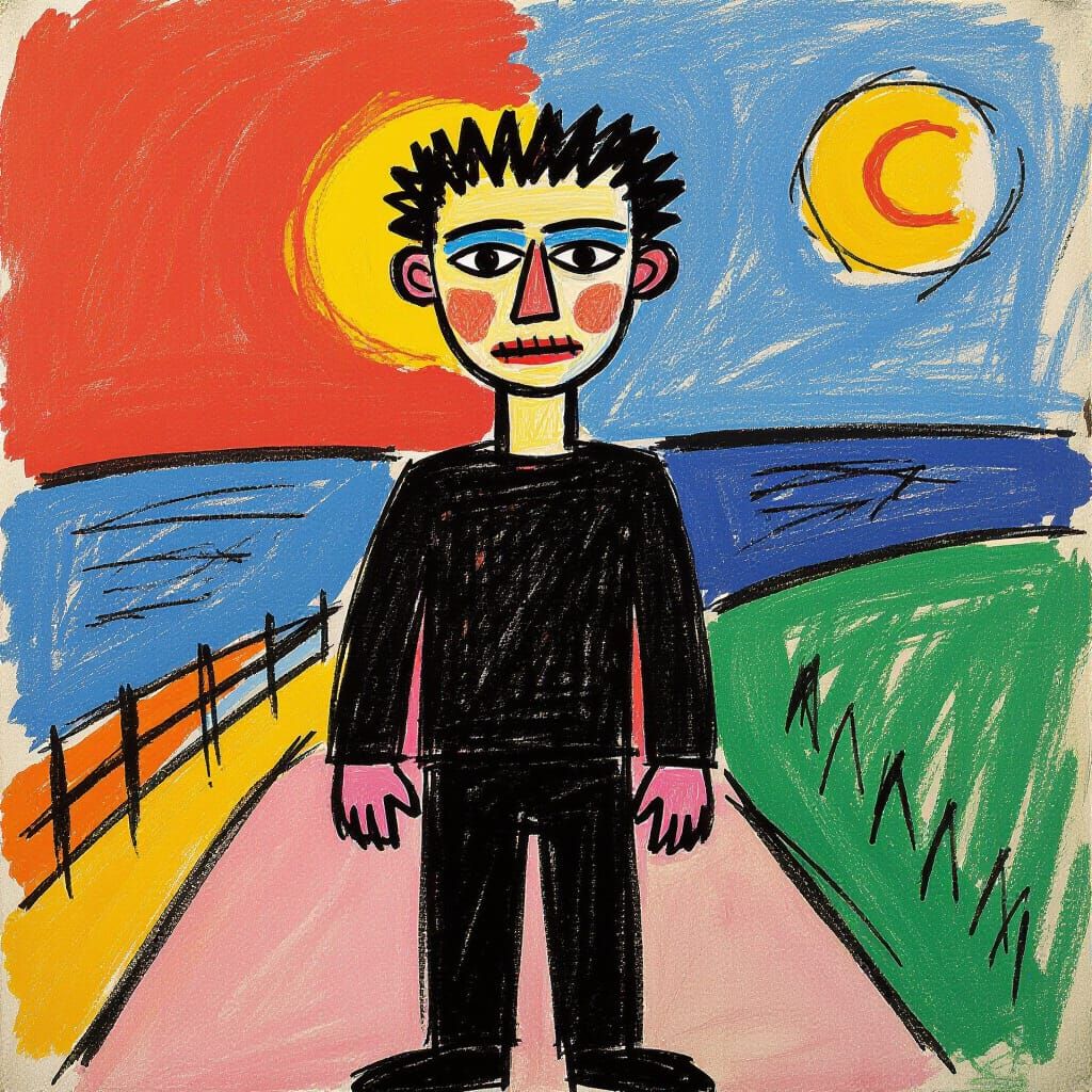 Creepy Stick Figures in Expressionist Style