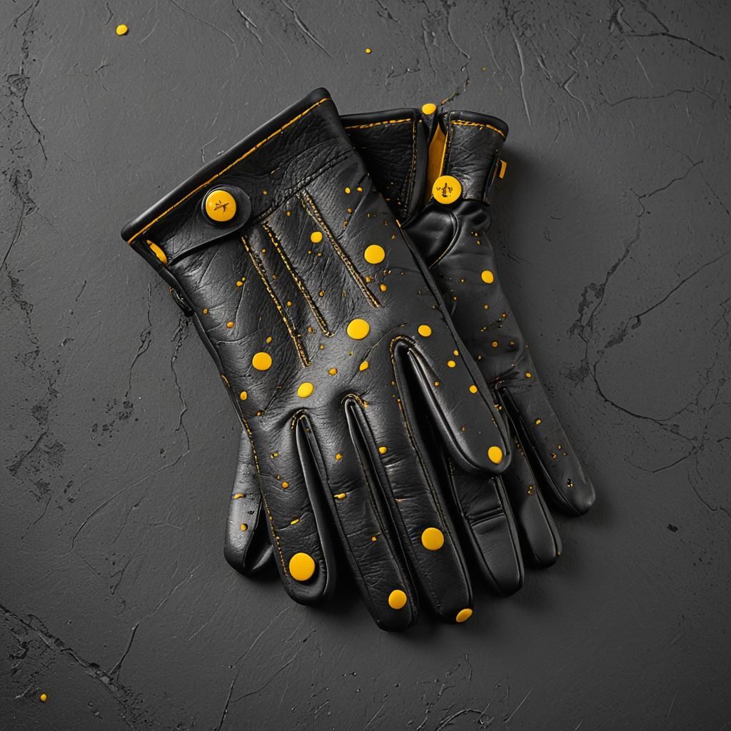Minimalist Black Leather Gloves Macro Photography
