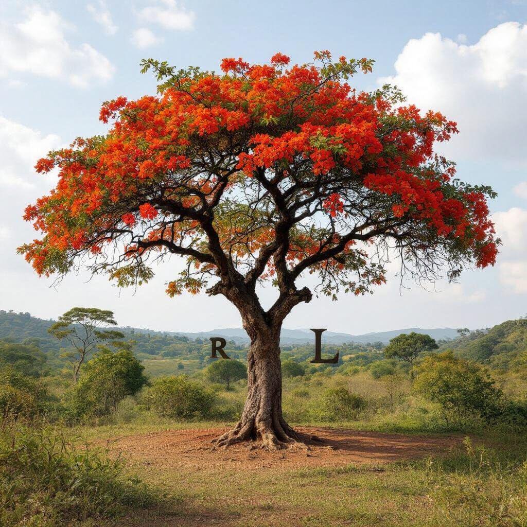 Vibrant Flamboyant Tree in Spring Bloom