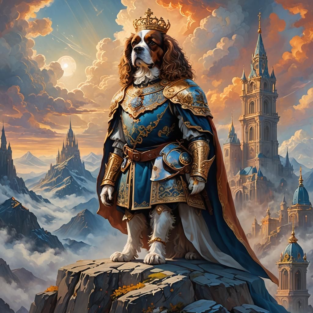 King Charles as God in Ornate Fantasy Art