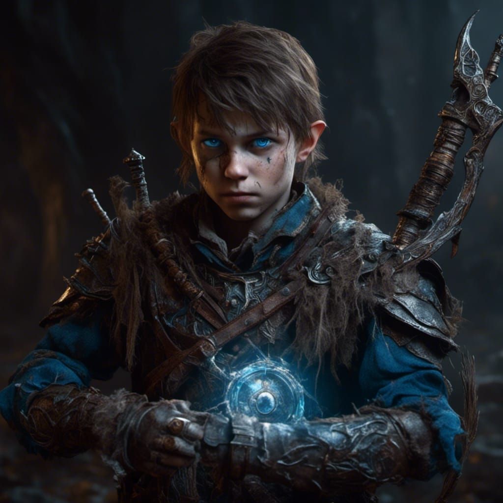 Halfling Cleric with Crossbow in Dark Fantasy Style