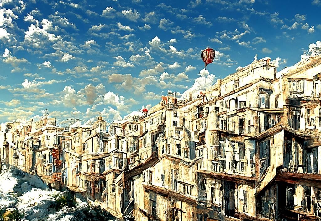 Oceanfront Tenement Building in Early 20th Century Style