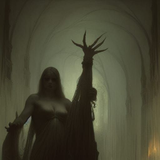 Horrific Figure in Doré and Rutkowski Style