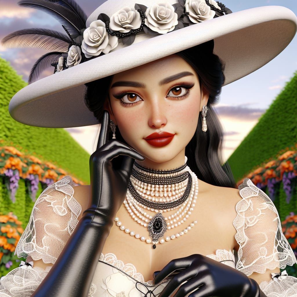 Elegant Middle-Eastern Woman in Early 1900s Fashion