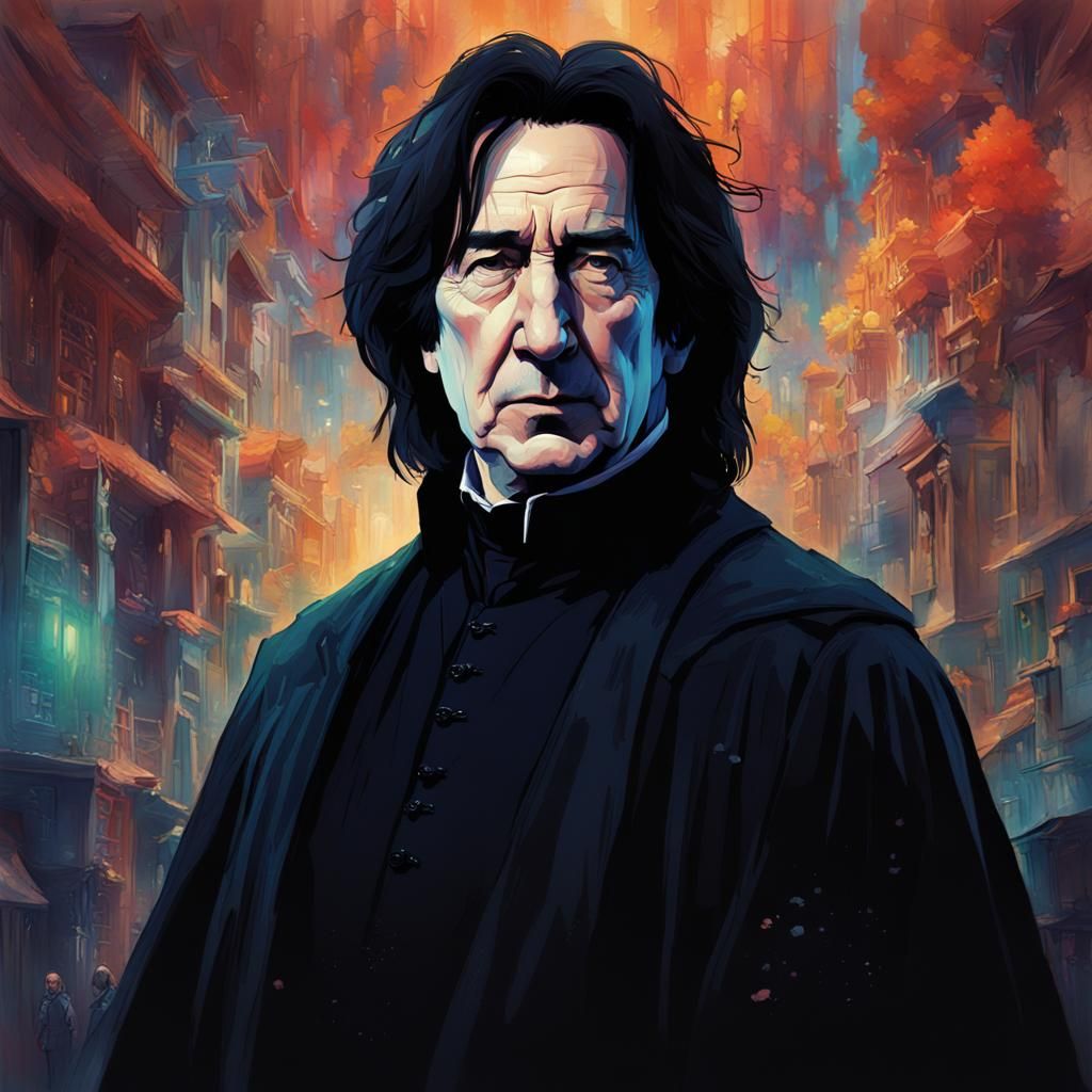 Young Professor Snape Portrait, Digital Illustration