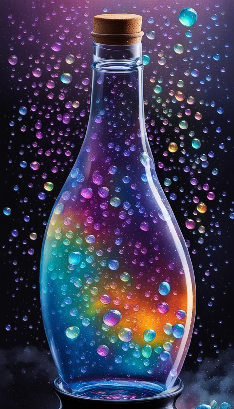 Ethereal Unicorn Tears Bottle in Splash Art Style