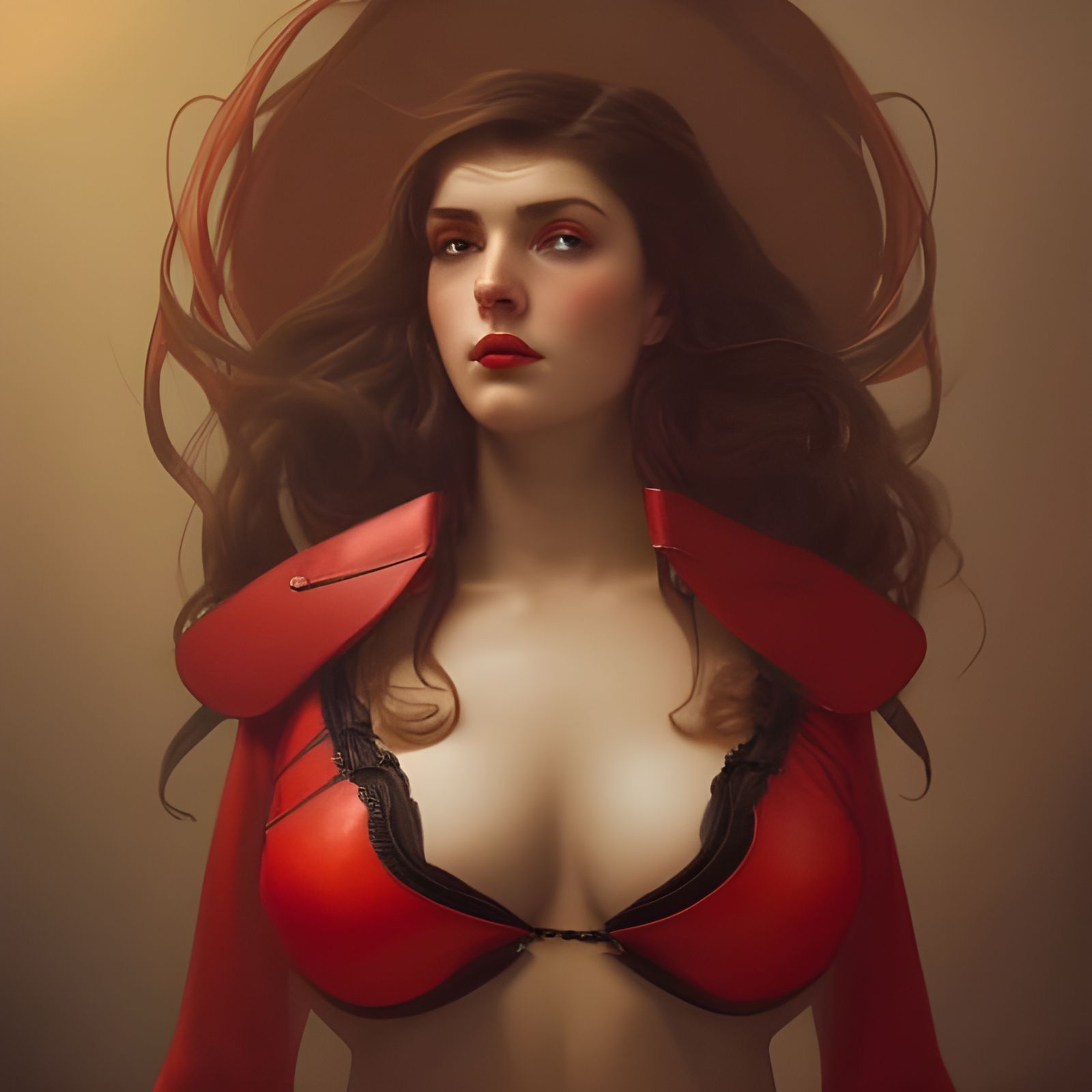 Stalinist Woman Portrait in Hyperdetailed Style