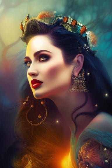 Queen Aries: Detailed Digital Illustration in Anime Style