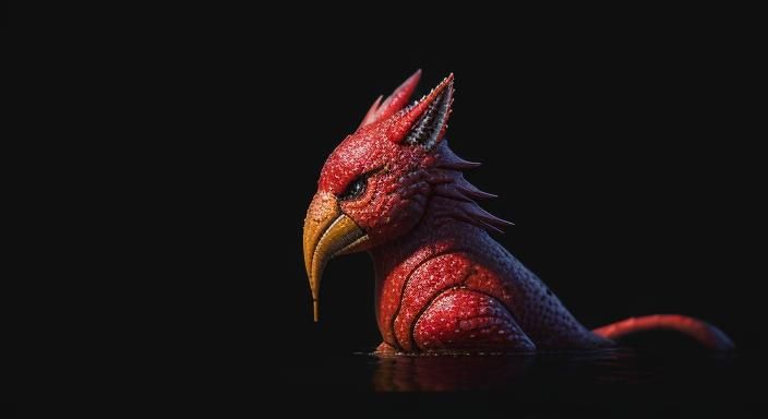 Detailed Square Strawberry Concept Art in Polychromatic Styl...