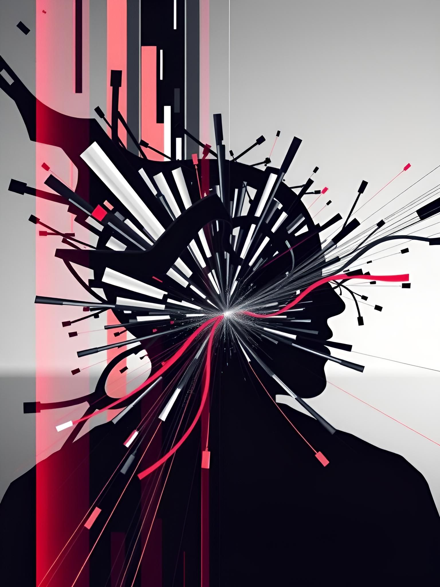 Chaotic Glitch Art: Abstract Non-Euclidean Minimalism