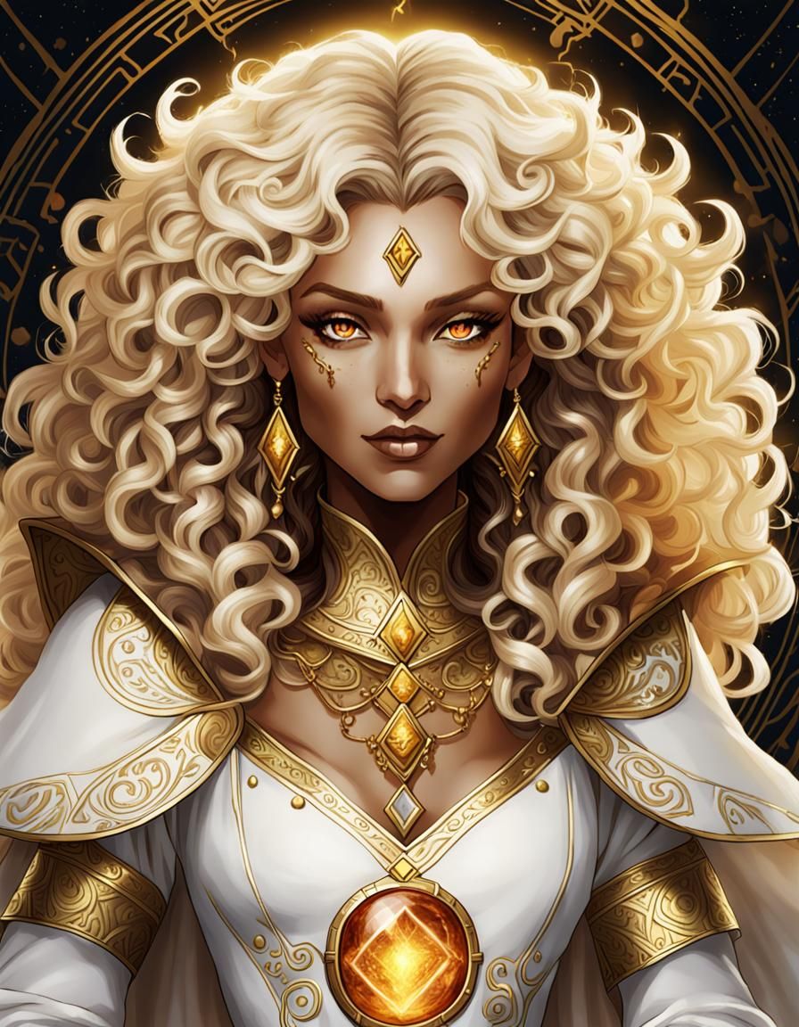 Tarot Card: Cymnea, Sorceress Queen of Amber