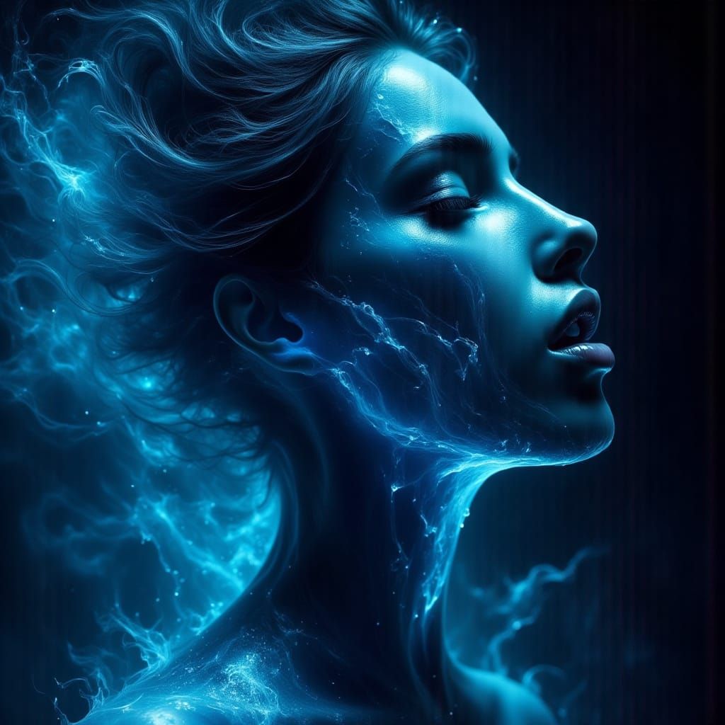 Icy Blue Succubus in Dark Shadow World