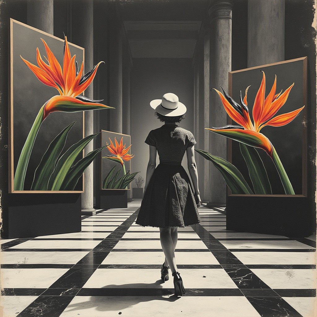 Ethereal Surrealist Scene in a Museum