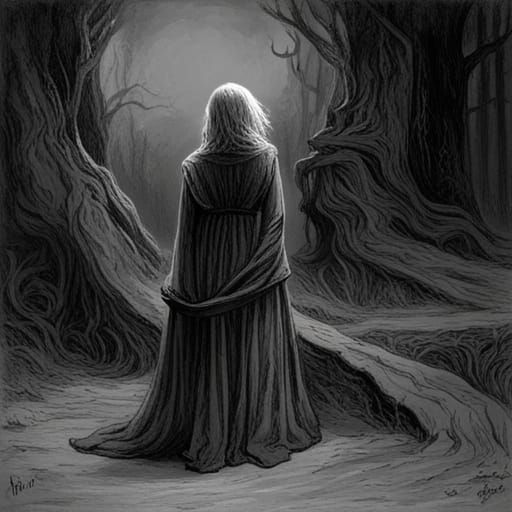 Dark Horror Scene in Doré Style