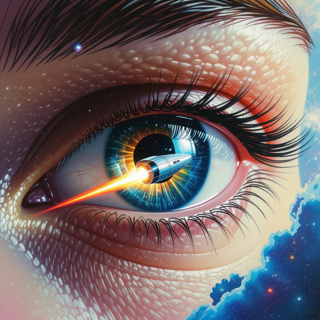 Human Eye Tunnel for Alien Spaceship: Hyperrealistic Splash ...