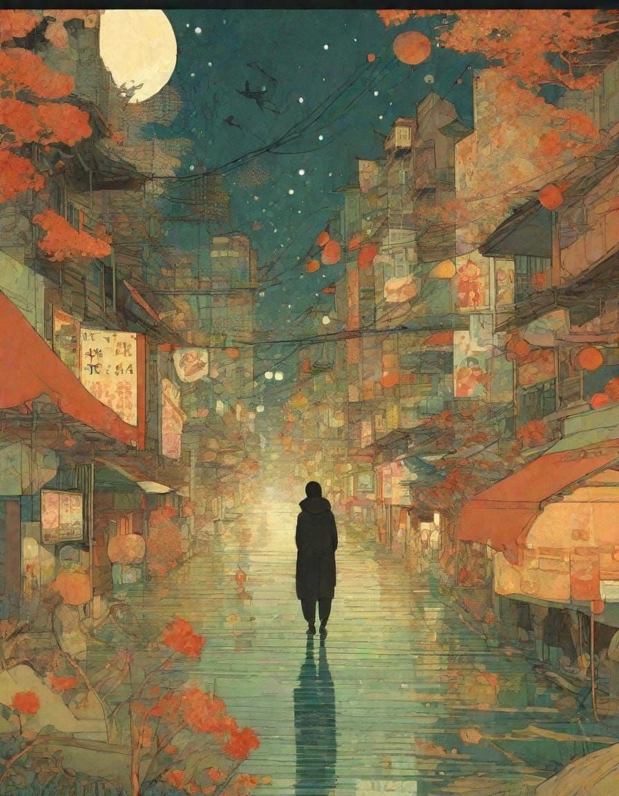 Vibrant Chinese Illustration in Editorial Style