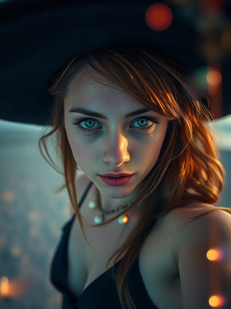 Young Witch Selfie in Fantasy World