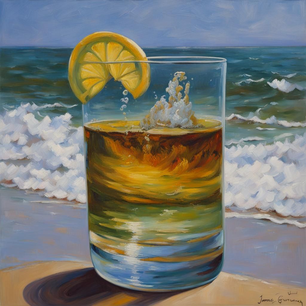 Sea in a Glass: Oil Painting