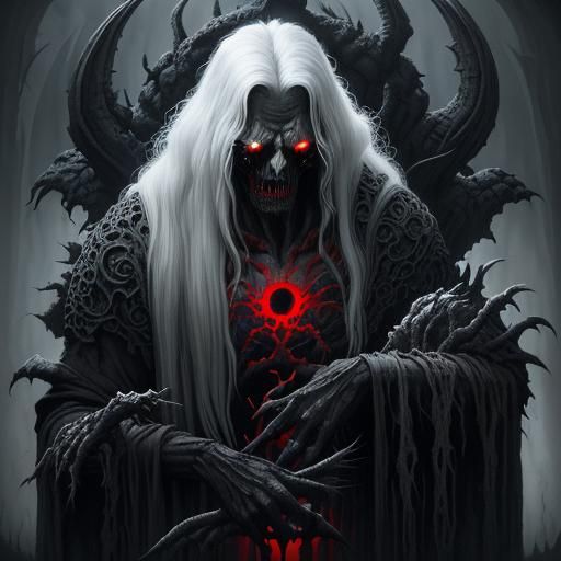 Knull: Dark Fantasy Portrait with Red Eyes