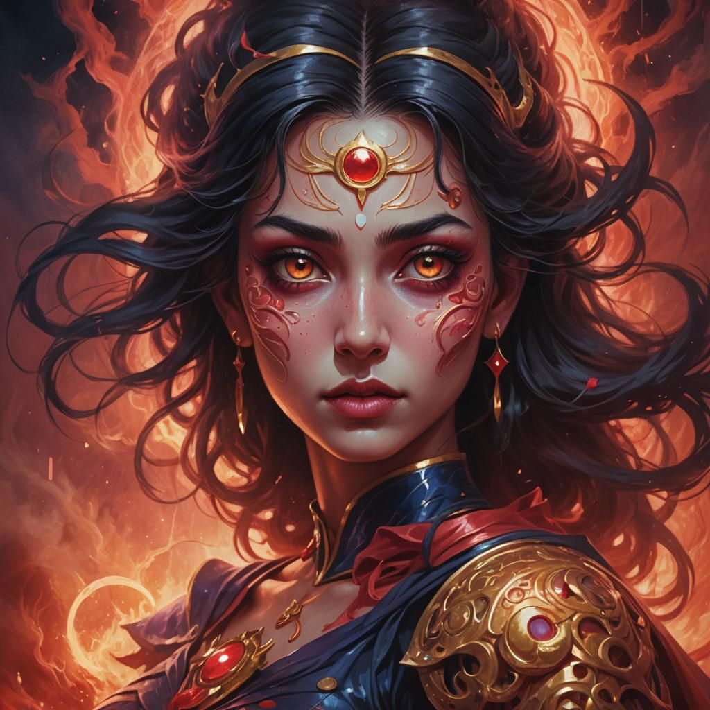 Dark Fantasy Portrait with Sailor Moon Aura