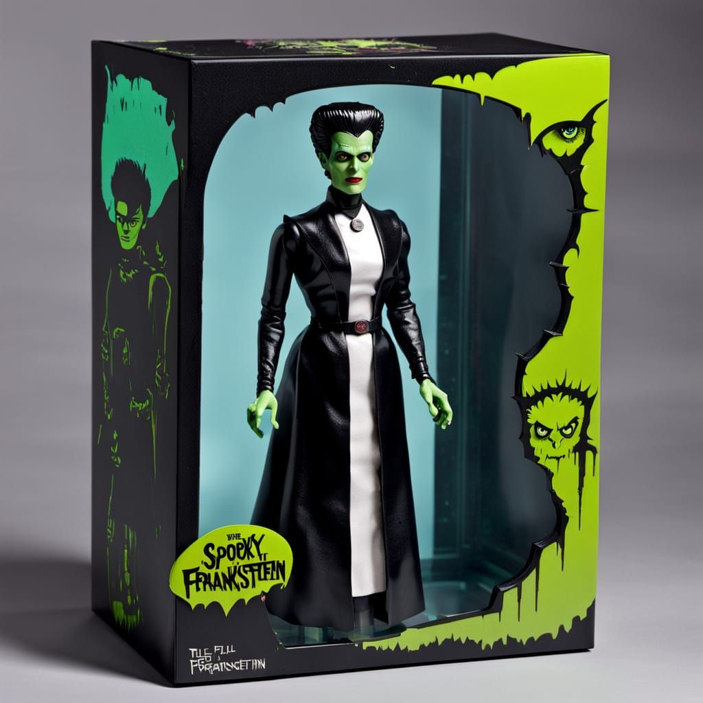 Bride of Frankenstein Action Figure in Colorful Spooky Packa...