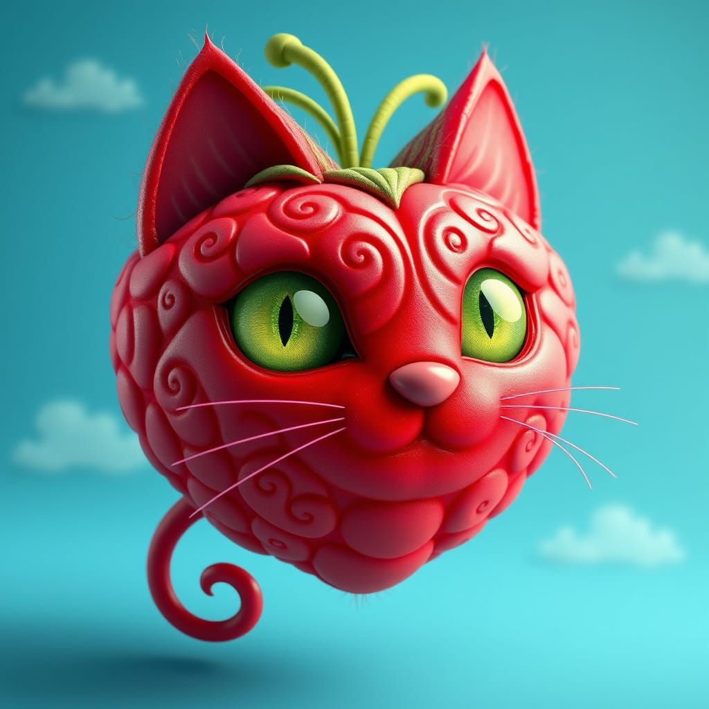 Raspberry Cat Video Game Character