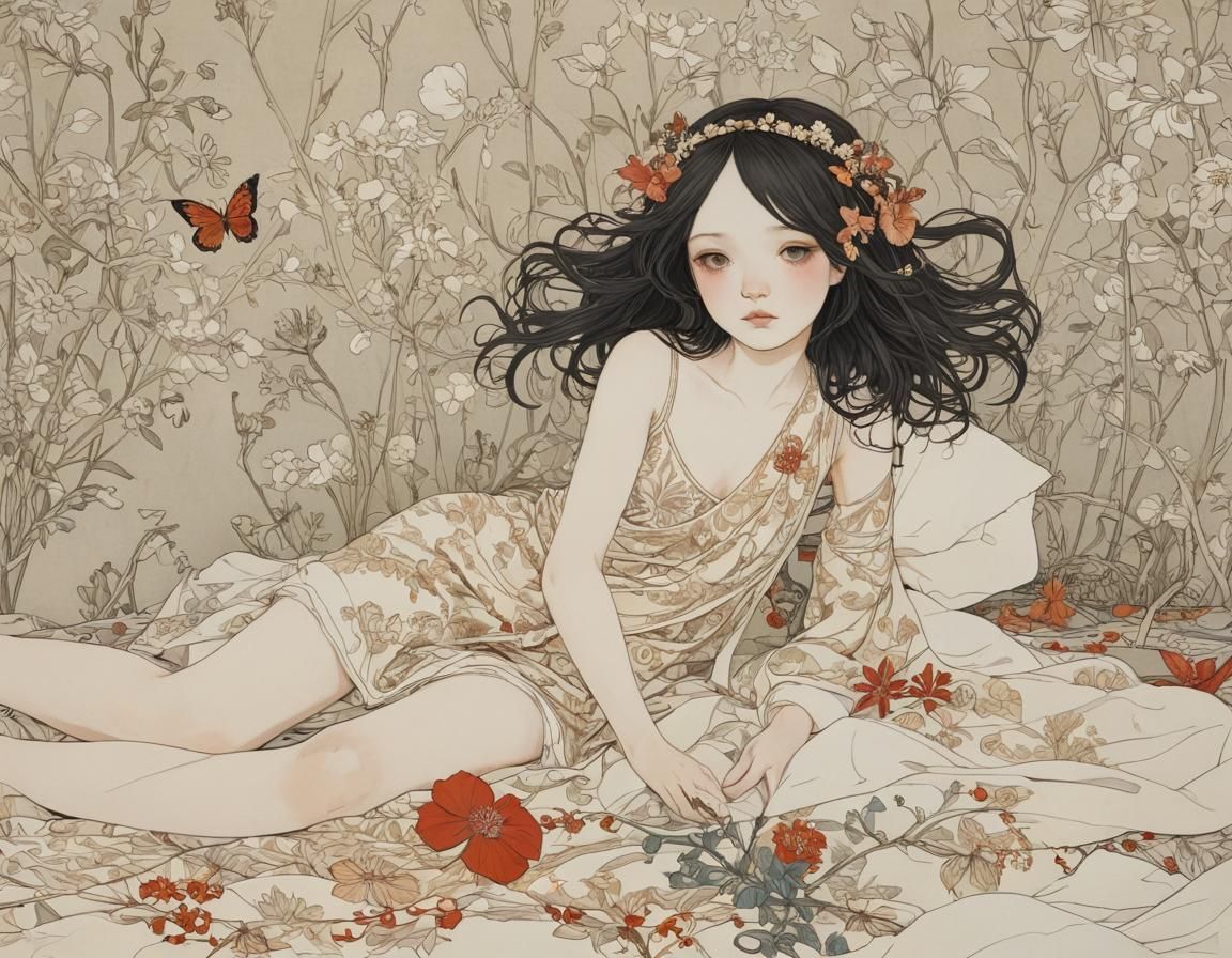 Whimsical Portrait of a Child Dreamer