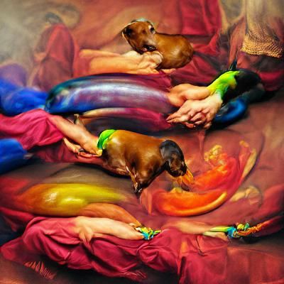 Dachshund Portrait in Renaissance Style