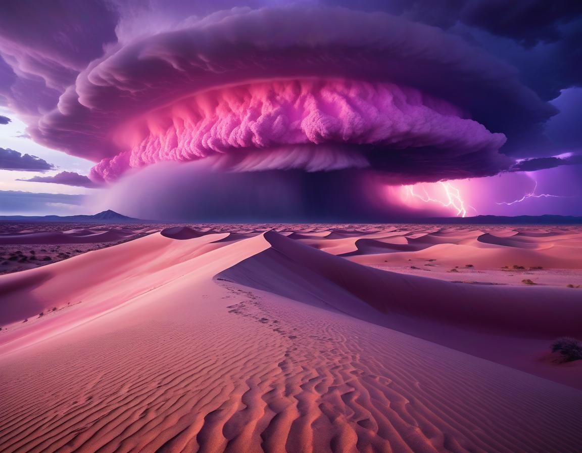 Pink Desert Storm: A Surreal Journey