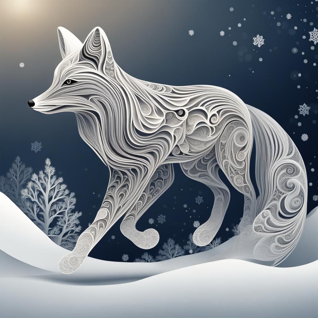 Fox Bounding Through Snow With Abstract Fractals