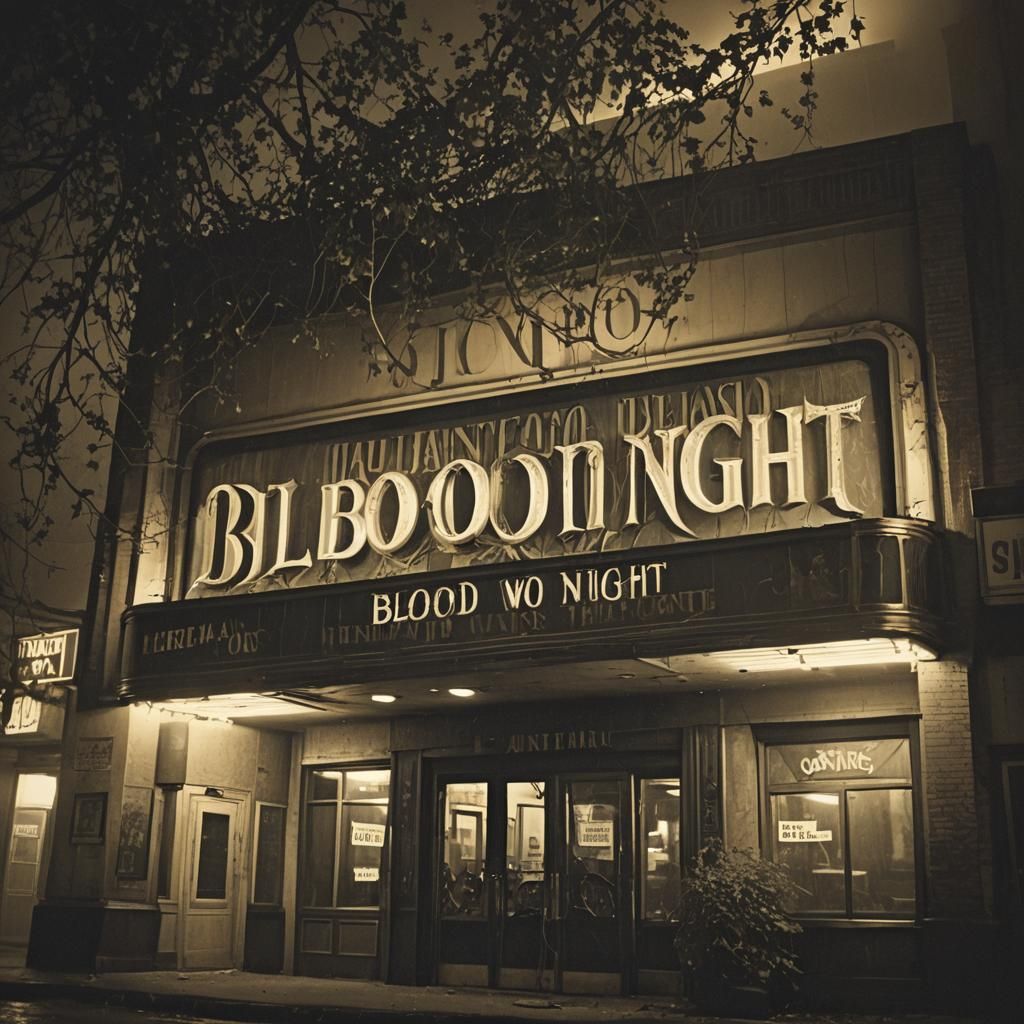 Haunted Movie Theater in Film Noir Style