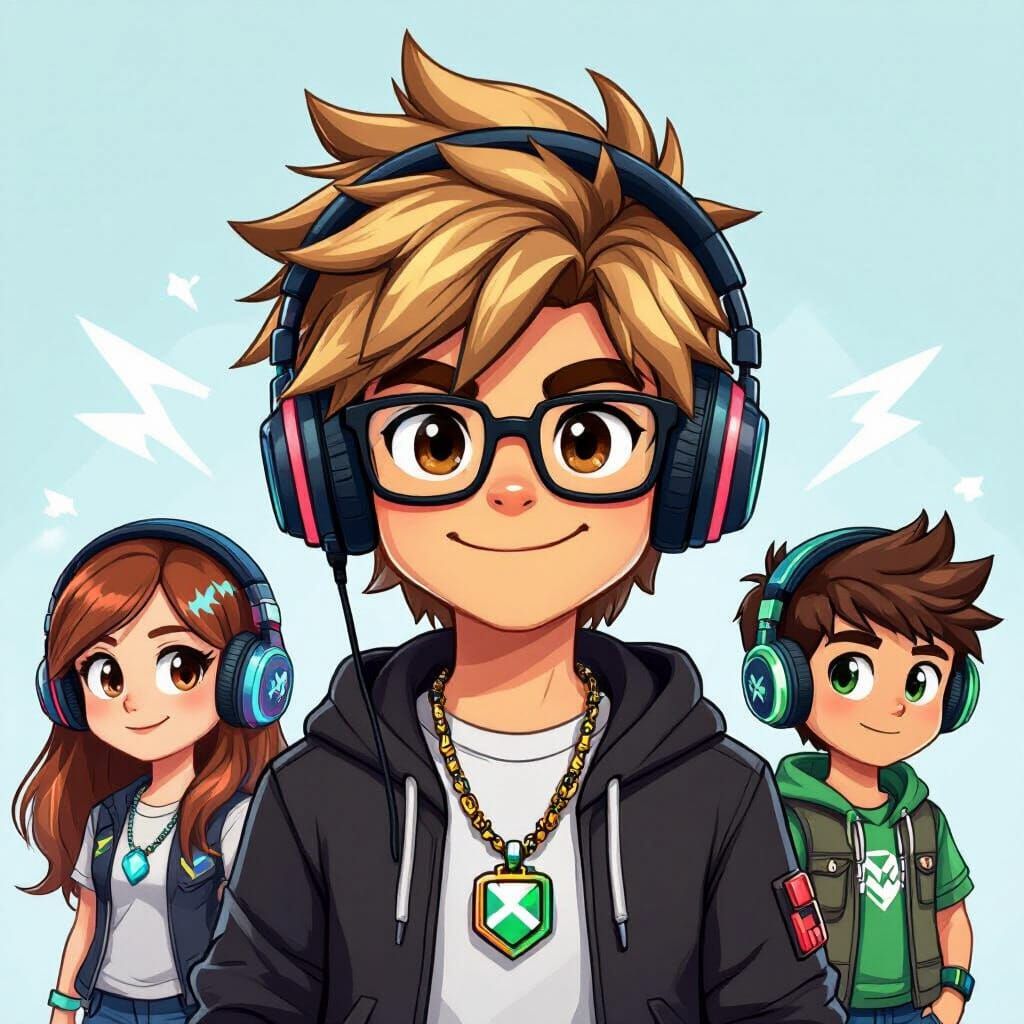 Gaming Gorilla and Friends in Anime Style