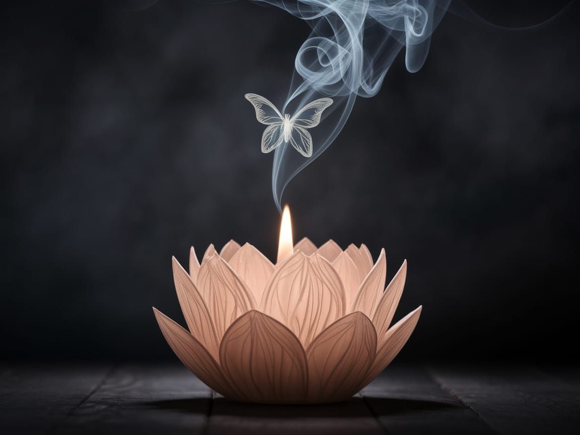 Floral Candle in a Dreamlike Atmosphere