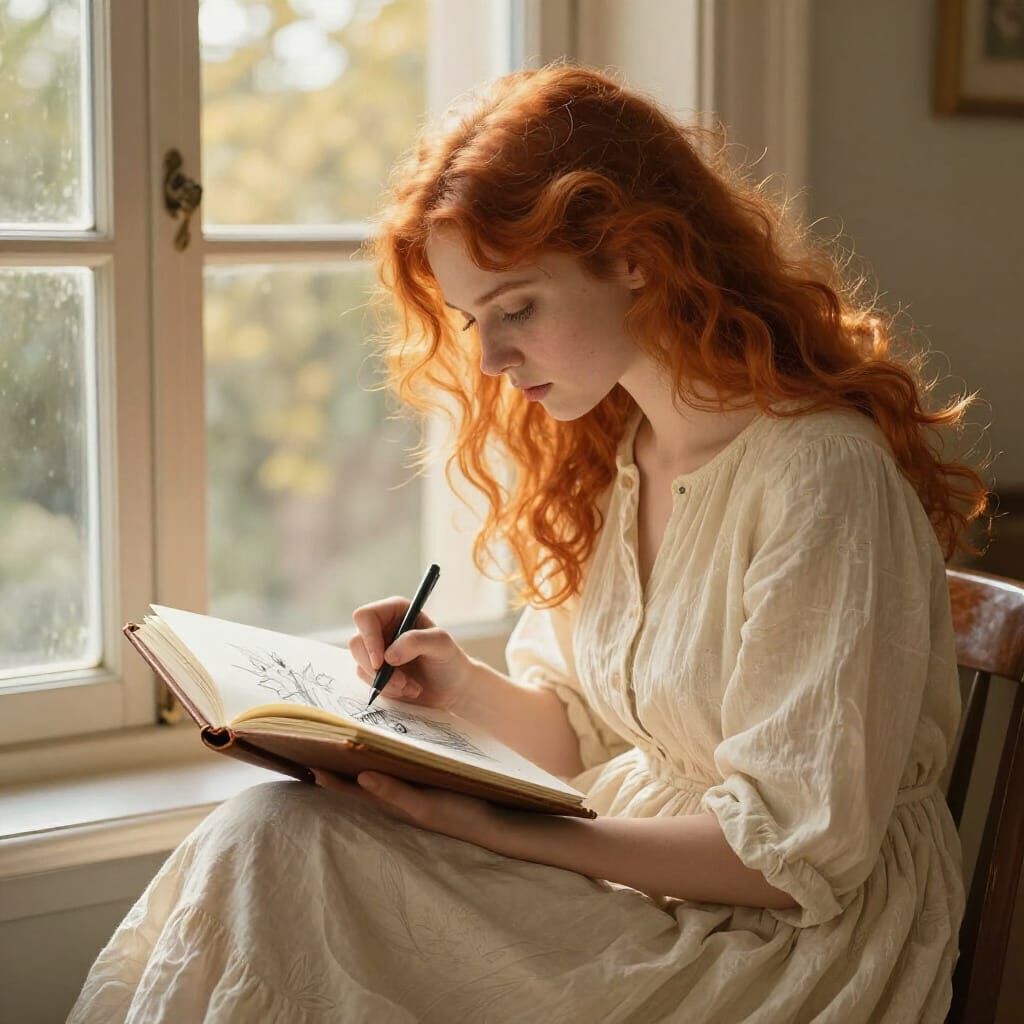 Artist Captivated by Fantastical Creature Sketch