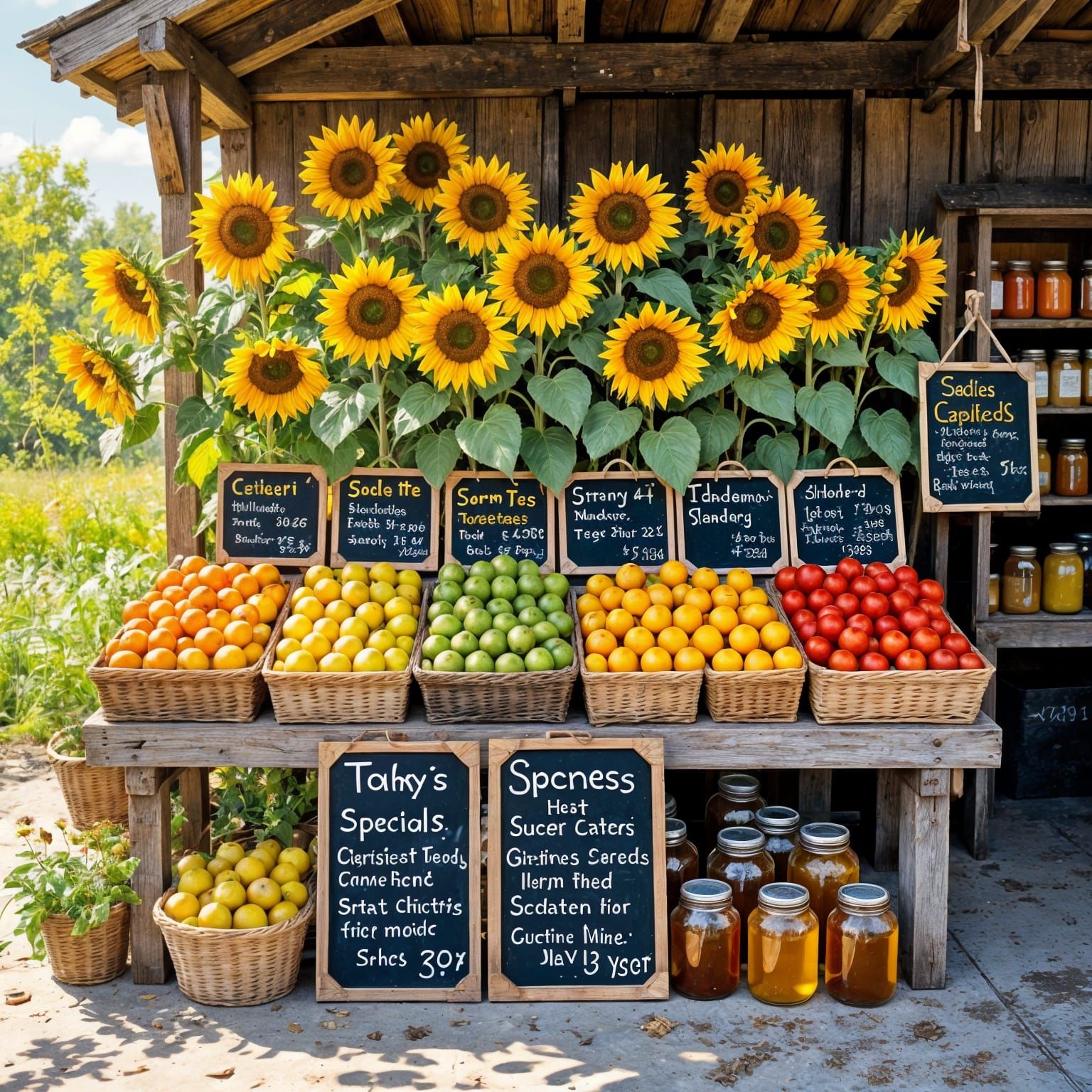 Sunflowers and Honey at Farmer's Market