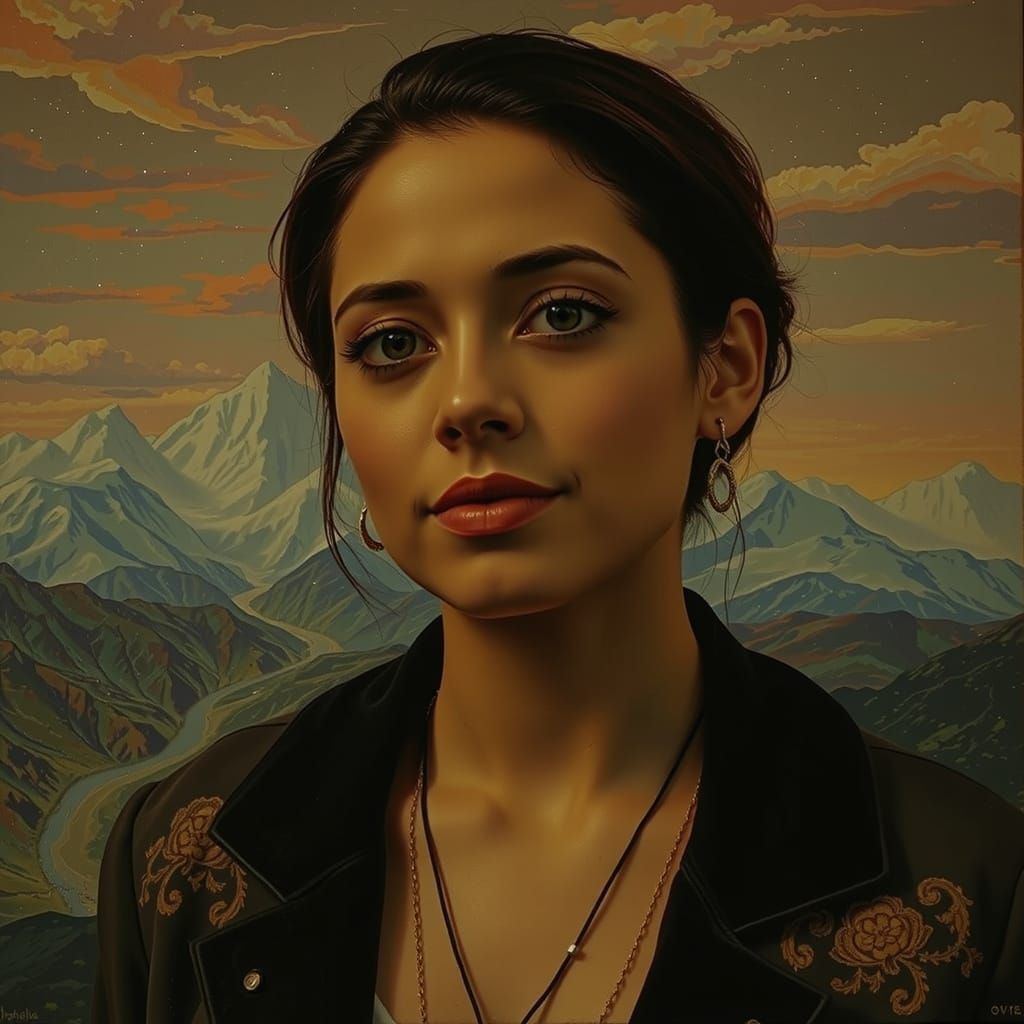 Dreamlike Amoeboid Landscape Painting in Pink, Blue, and Whi...