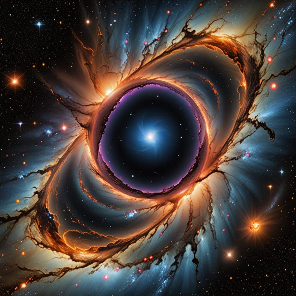 Hyperrealistic Black Hole in Swirling Galaxy