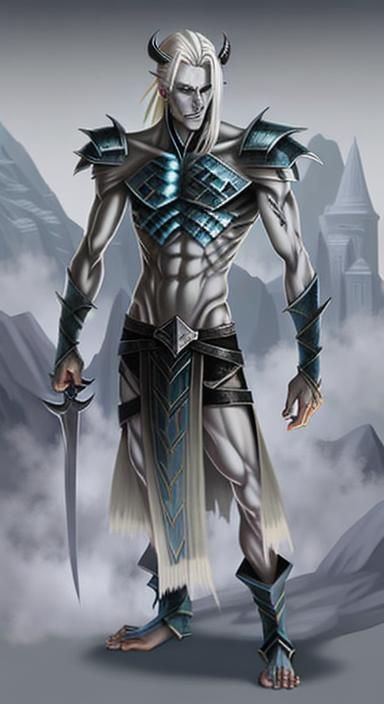 Icy Wight Demon with Platinum Hair