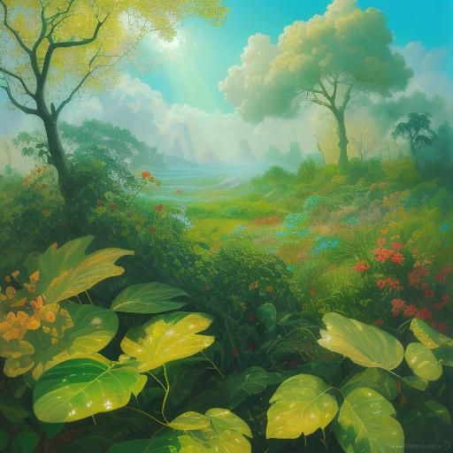 Sunlit Leaves Swaying: A Macro Surrealist Vision