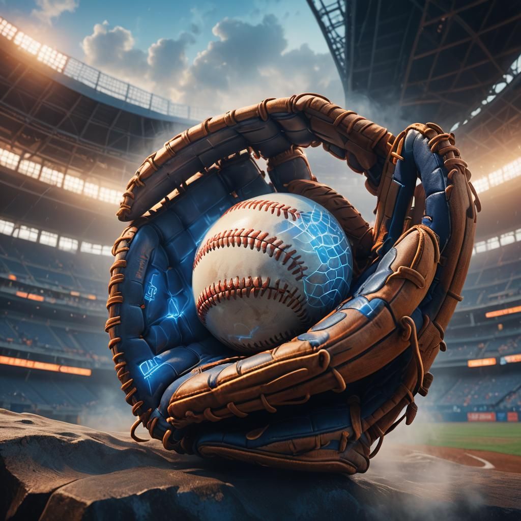 Ethereal Baseball in Mystical Stadium: Fantasy Concept Art