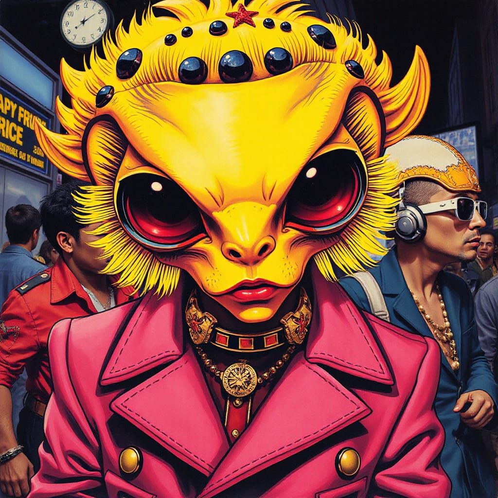 Psychedelic Alien in Urban Disco Style