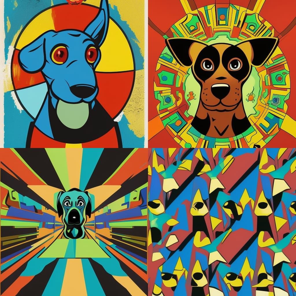 Scooby Doo Pop Art in Bauhaus Style