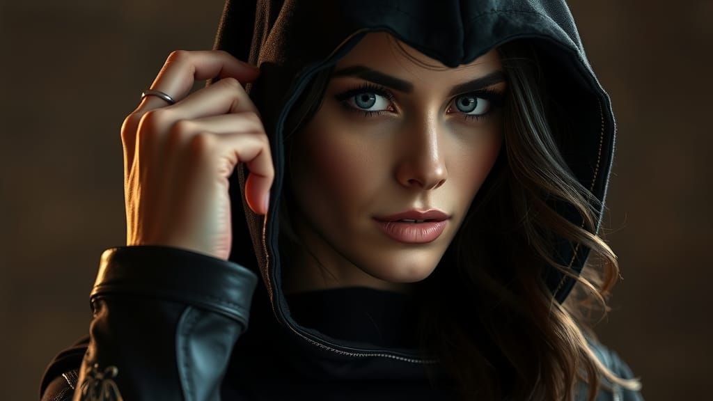 Beautiful Assassin Reveals Her Face in Soft Lighting