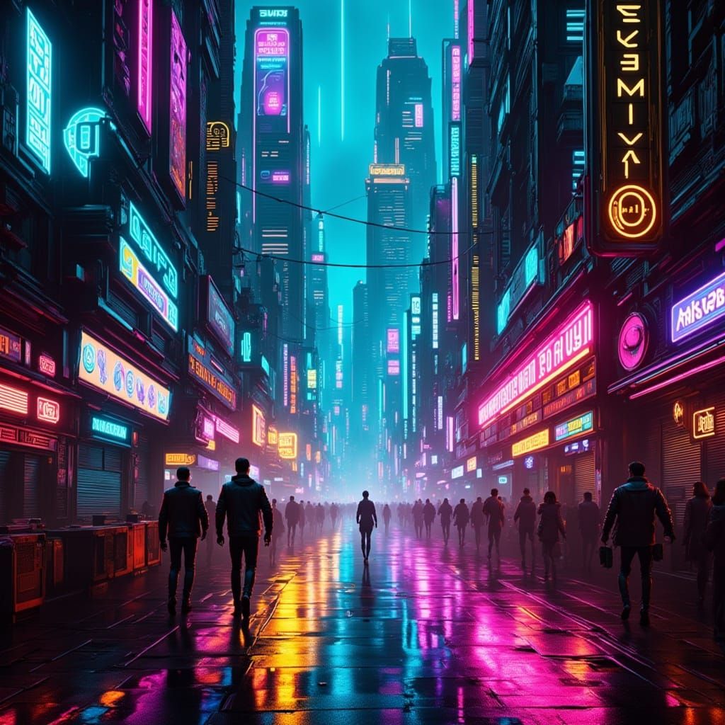 Cyberpunk Gods Rule a Gritty Neon City