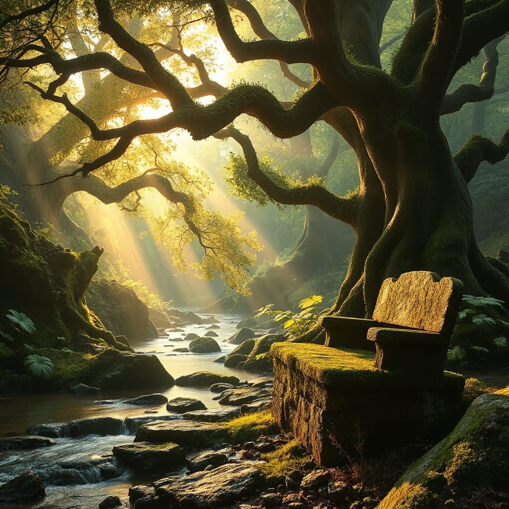 Tranquil Fantasy Glade in Ethereal Glow